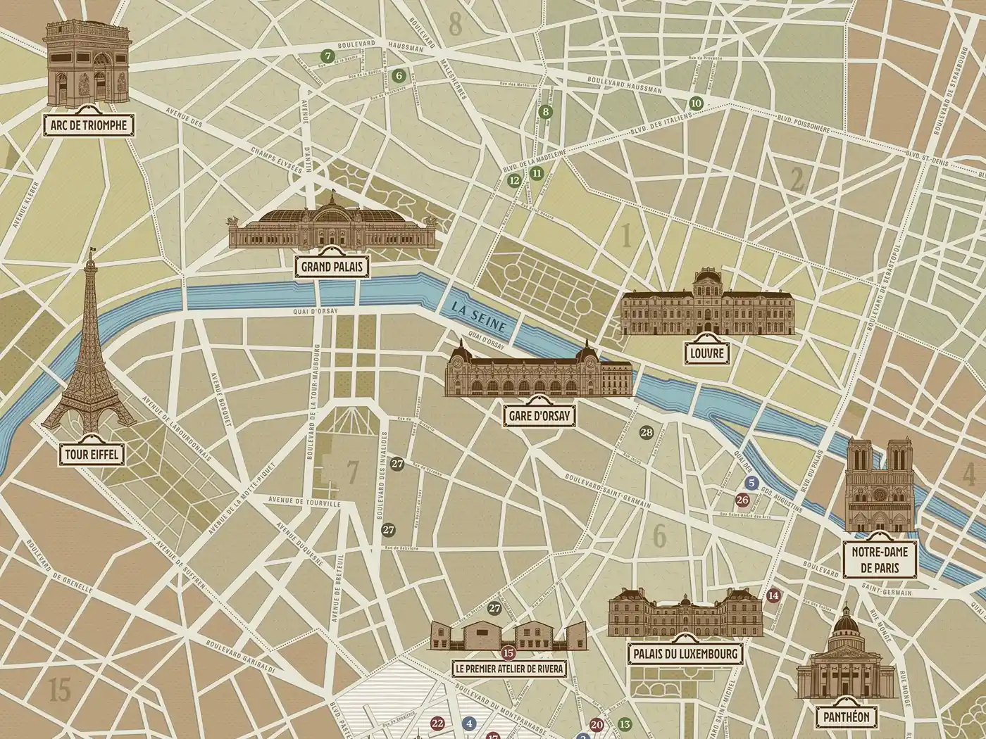 Paris Map Illustration